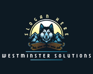 Husky Sled Dog logo design