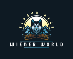 Husky Sled Dog logo design