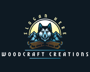 Husky Sled Dog logo design