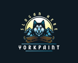 Husky Sled Dog logo design