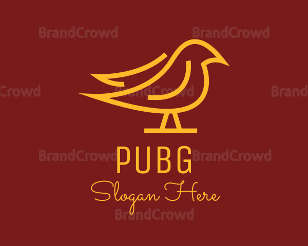 Golden Simple Bird Logo