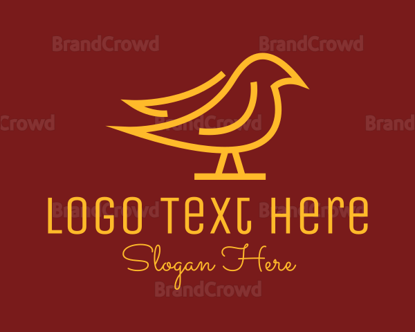 Golden Simple Bird Logo