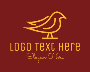 Fly - Golden Simple Bird logo design