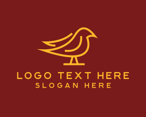 Wild - Golden Simple Bird logo design