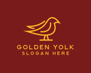 Golden Simple Bird logo design