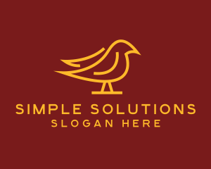 Golden Simple Bird logo design