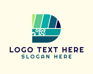 Pixel - Data Code Letter D logo design