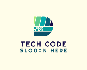 Code - Data Code Letter D logo design
