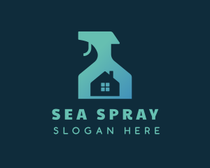 House Disinfectant Spray Bottle logo design