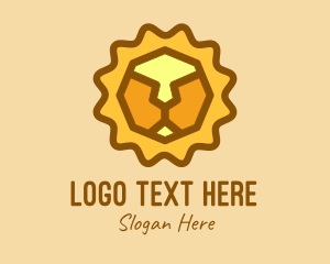 Lion Mane - Geometric Lion Head logo design