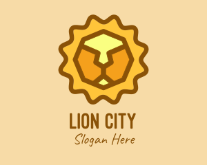 Geometric Lion Head logo design