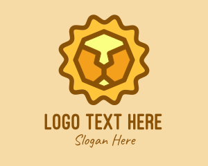 White Flag - Geometric Lion Head logo design