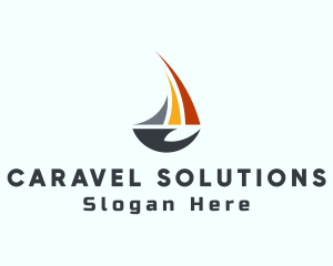 Caravel - Sailboat Travel Hand logo design