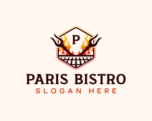 Barbeque Grill Fork logo design