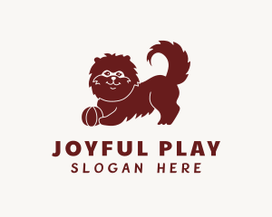 Playing - Pomeranian Dog Ball logo design