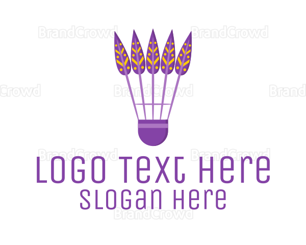 Purple Shuttlecock Feathers Logo