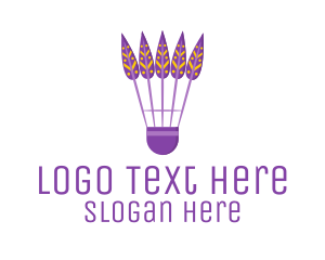 Tribal - Purple Shuttlecock Feathers logo design