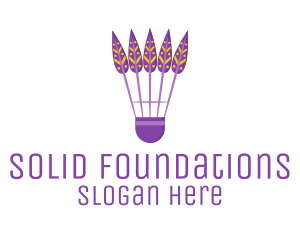 Purple Shuttlecock Feathers Logo