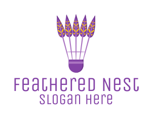 Feathers - Purple Shuttlecock Feathers logo design