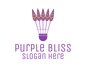 Purple Shuttlecock Feathers logo design