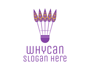 Feather - Purple Shuttlecock Feathers logo design