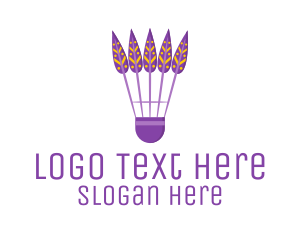 Feathers - Purple Shuttlecock Feathers logo design