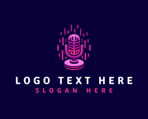 Application - Digital Microphone Podcast logo design