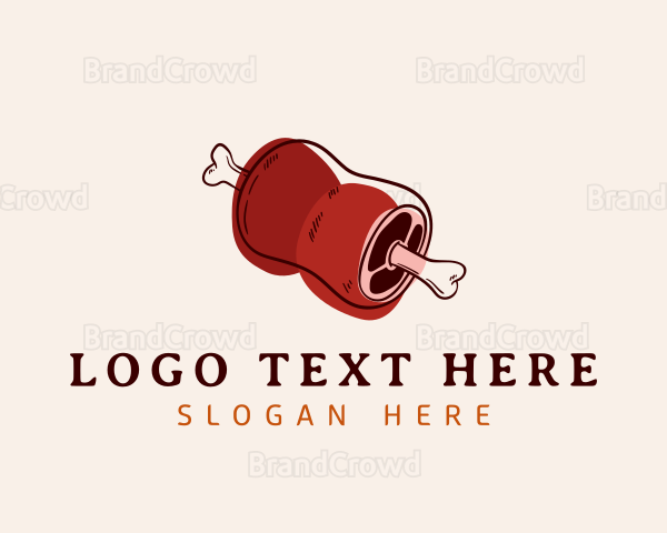 Pork Meat Food Logo