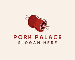 Pork Meat Food logo design