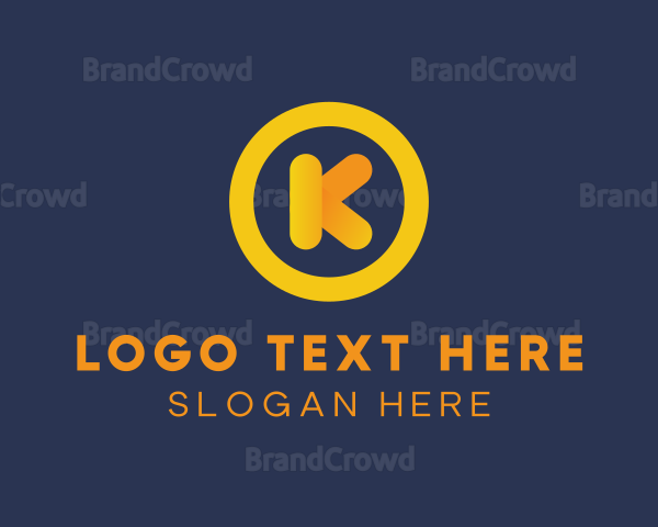 Yellow Letter K Circle Logo