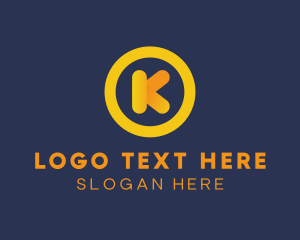 Yellow Circle - Yellow Letter K Circle logo design