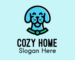 Happy Blue Dog logo design