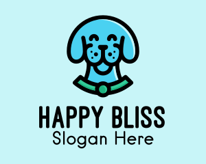 Happy Blue Dog logo design