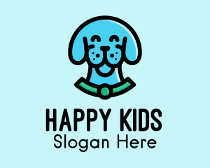 Happy Blue Dog logo design