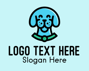 Cute - Happy Blue Dog logo design