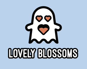 Lovely - Spooky Love Ghost logo design