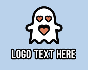 Lovely - Spooky Love Ghost logo design