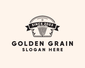 Rice - Wheat Grain Badge logo design