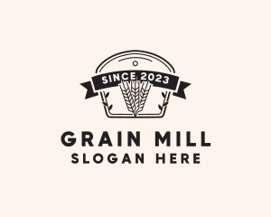 Wheat Grain Badge logo design