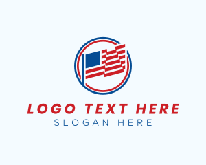 America - Minimal America Flag logo design