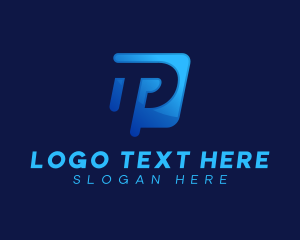 Business Media Tech Letter P logo design