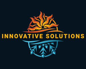 Sun Snowflake Hvac logo design