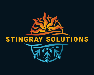 Sun Snowflake Hvac logo design