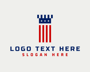 Patriot - American Patriot Castle Fortress logo design