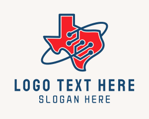 San Antonio - Texas Digital Circuit logo design
