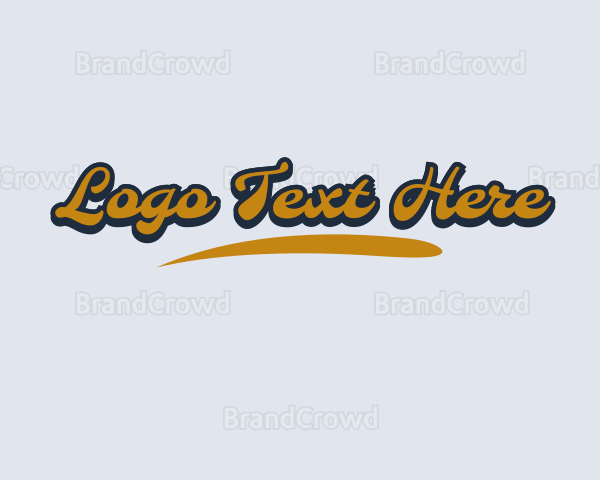 Retro Cursive Funk Wordmark Logo