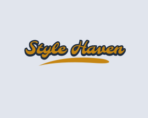 Souvenir Shop - Retro Cursive Funk Wordmark logo design