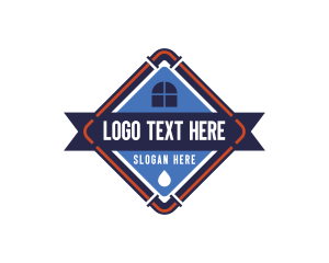 Water - House Pipe Plumbing logo design