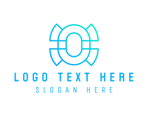 Number 0 - Futuristic Cyber Neon Letter O logo design