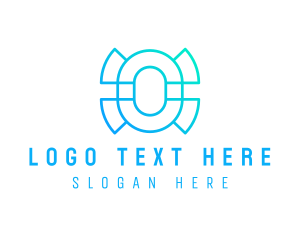 Futuristic - Futuristic Cyber Neon Letter O logo design
